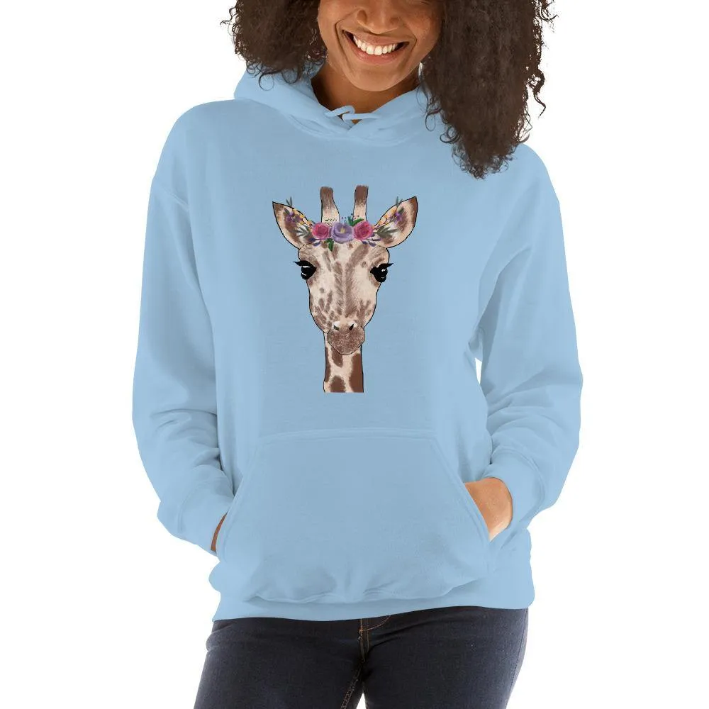 Women's Giraffe Flower Crown Hoodie