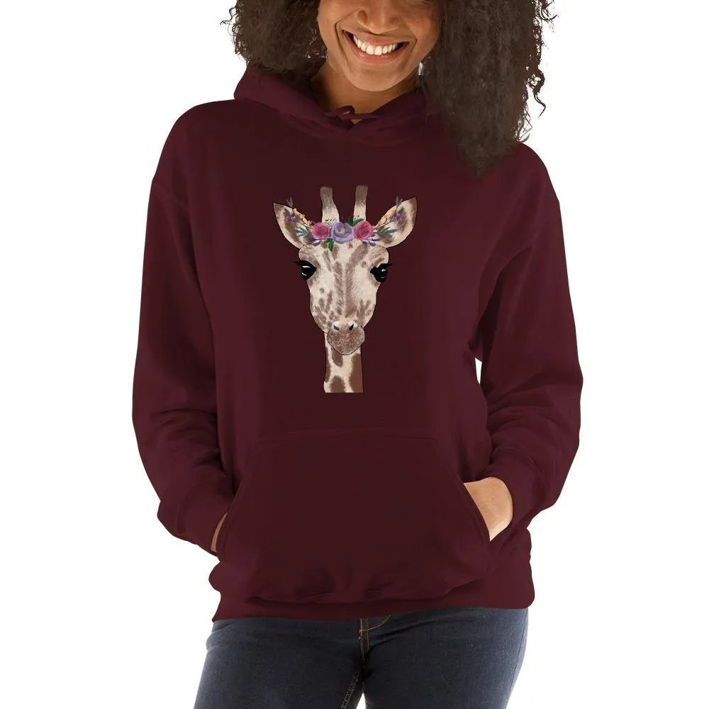 Women's Giraffe Flower Crown Hoodie