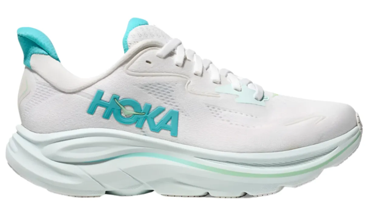 WOMEN'S HOKA CLIFTON 10 | WHITE / CIELO BLUE