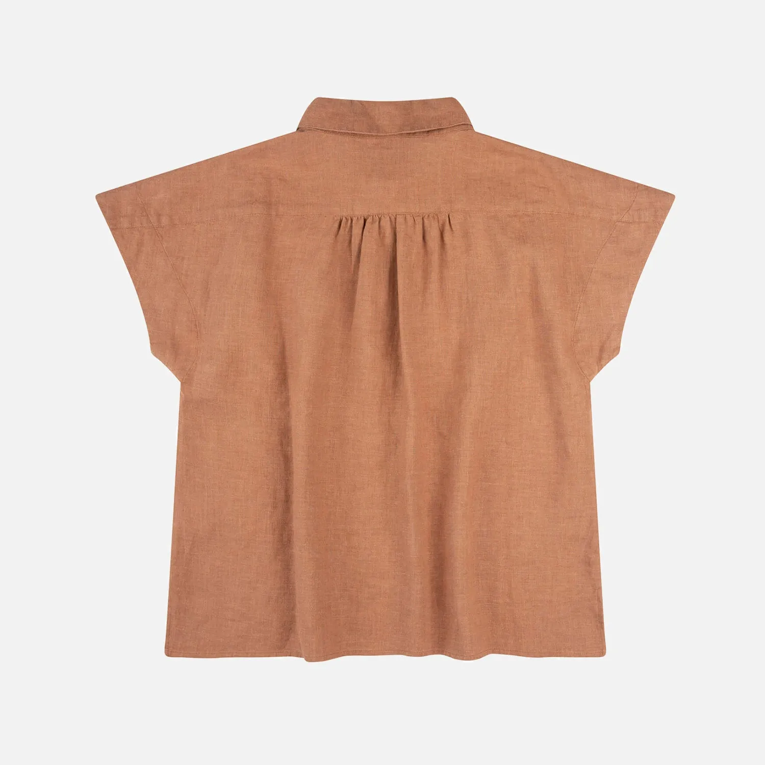 Women's Linen Blouse - Coffee