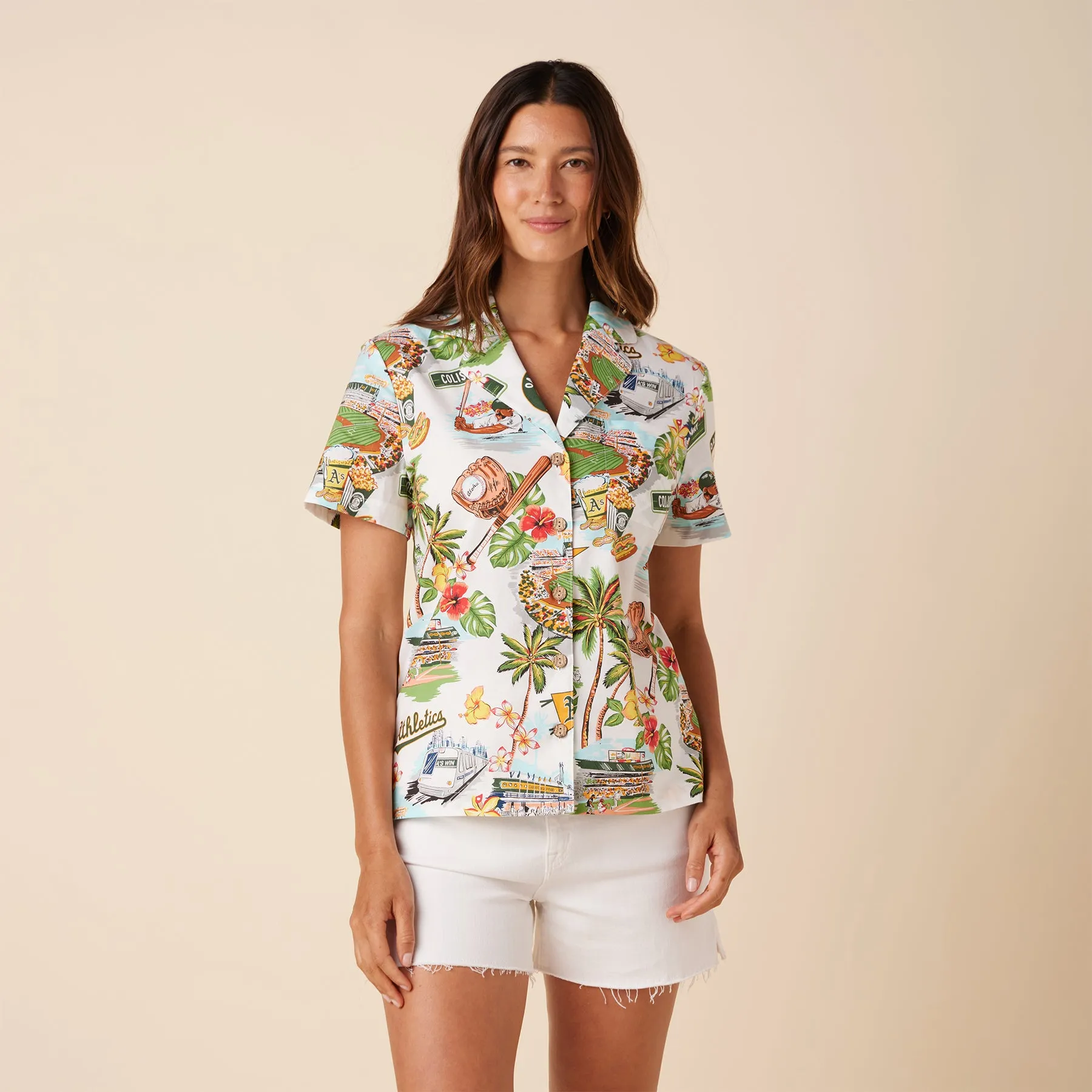 WOMEN'S OAKLAND ATHLETICS SCENIC CAMP SHIRT