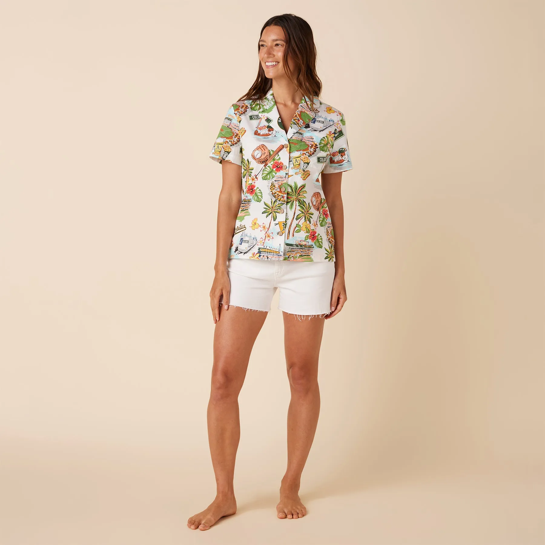 WOMEN'S OAKLAND ATHLETICS SCENIC CAMP SHIRT