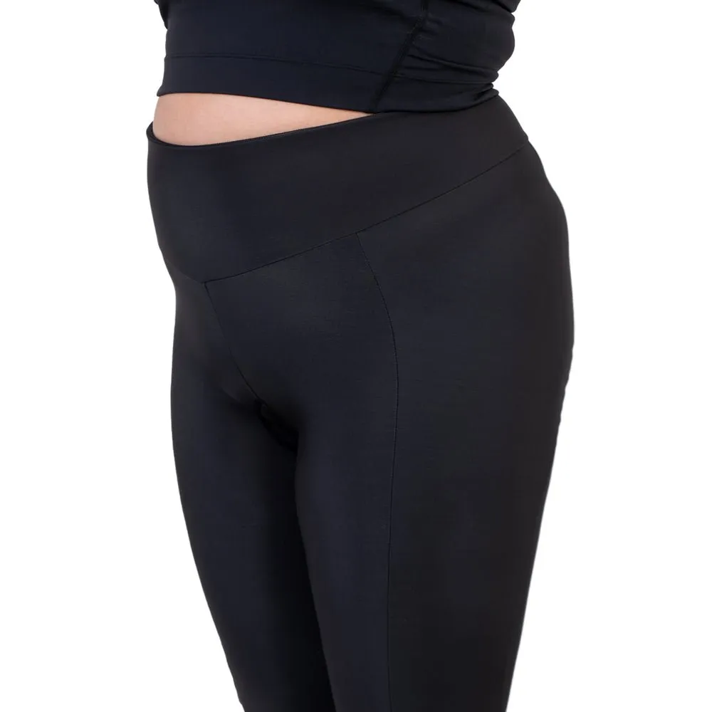 Womens Orange Winter Thermal Padded Cycling Tights
