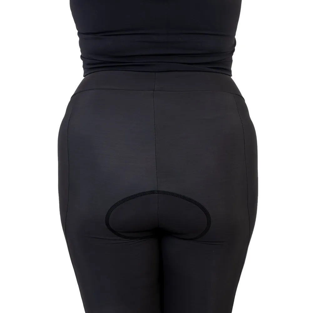 Womens Orange Winter Thermal Padded Cycling Tights