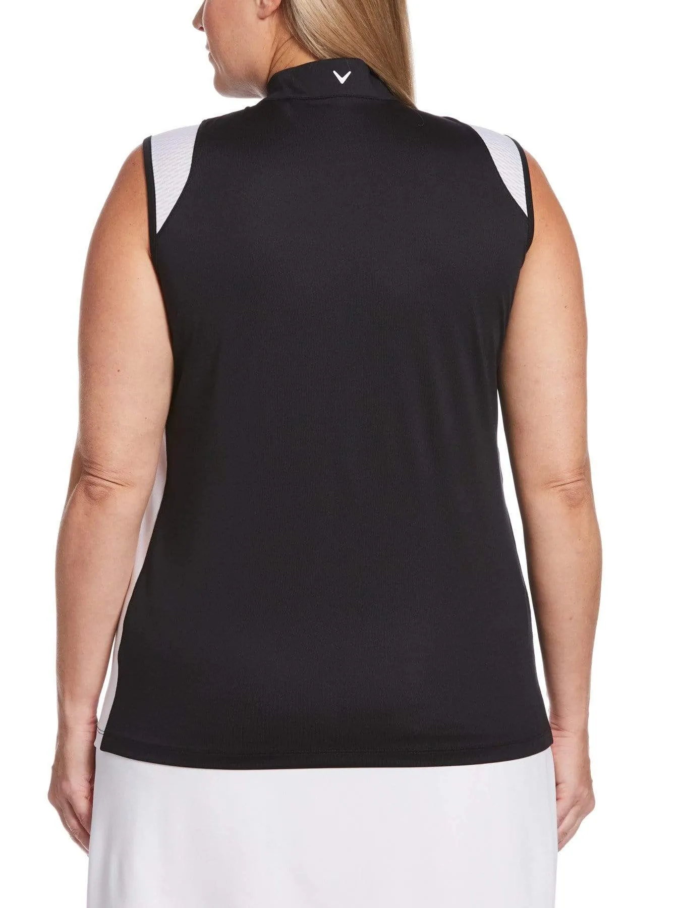Womens Plus Two-Color 1/4 Zip Polo