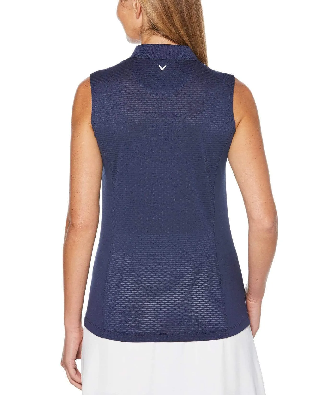 Womens Sleeveless Digital Floral Print Polo