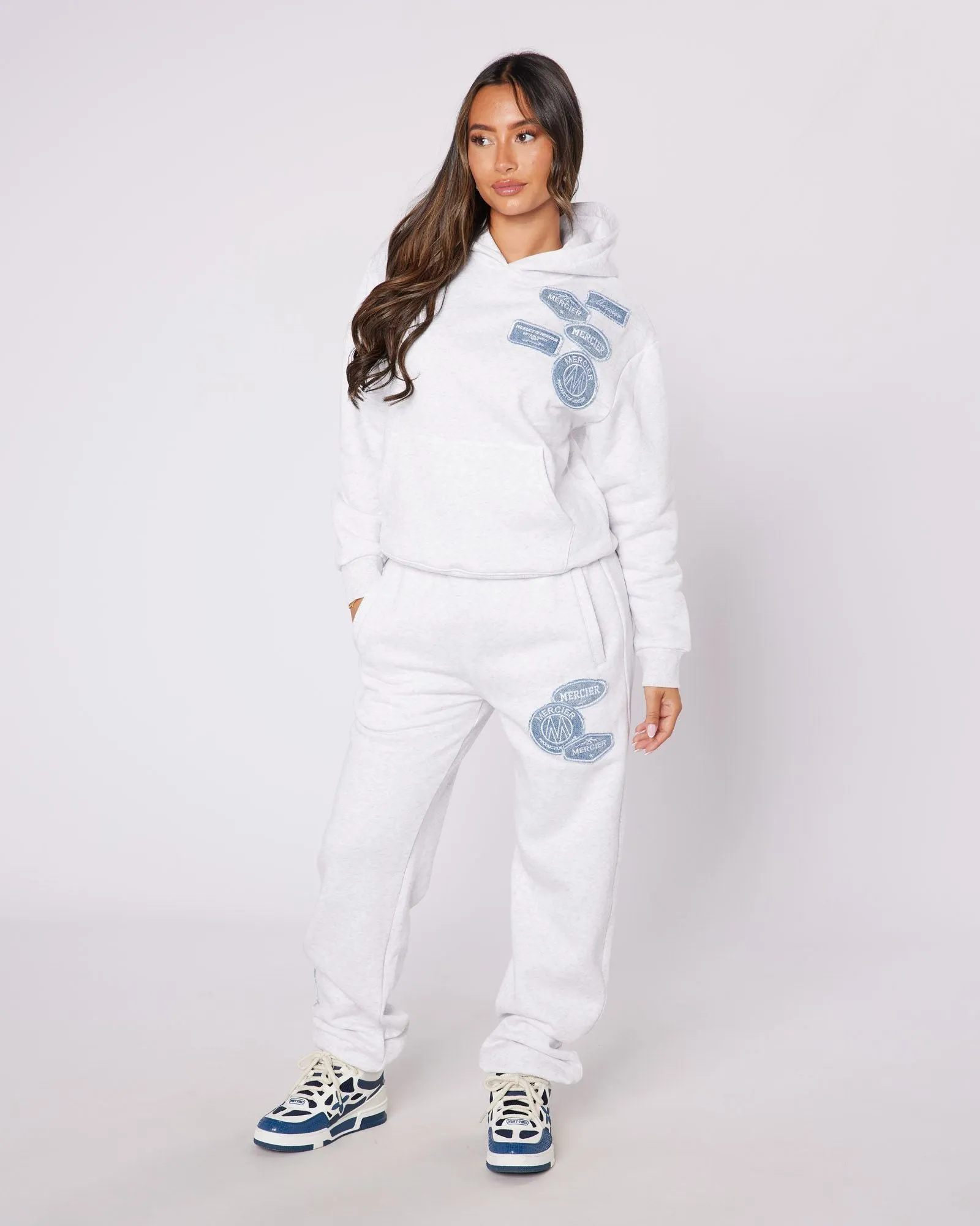 Womens Snow Marl OG Badge Denim Joggers