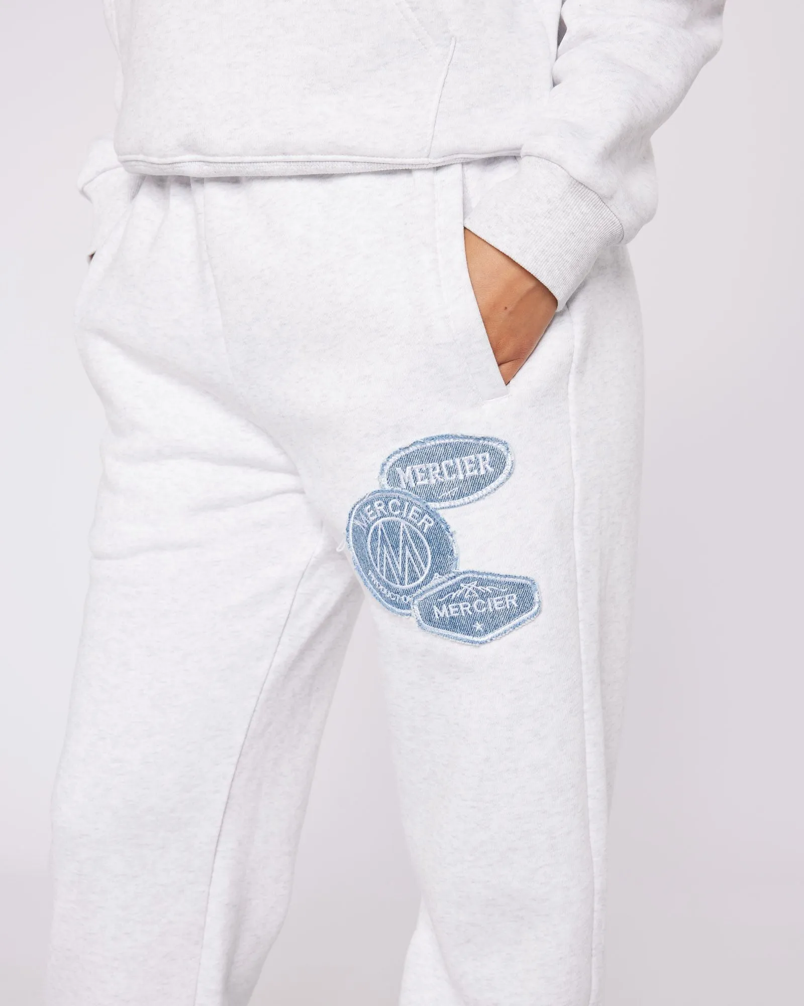 Womens Snow Marl OG Badge Denim Joggers