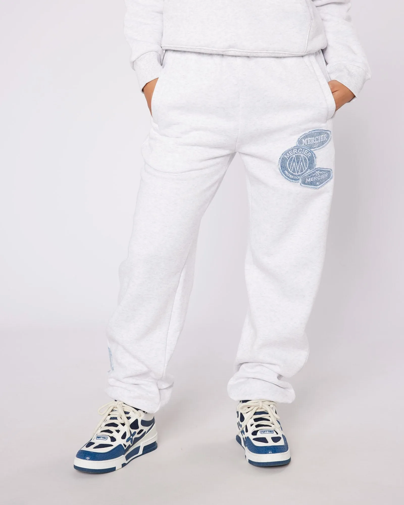 Womens Snow Marl OG Badge Denim Joggers