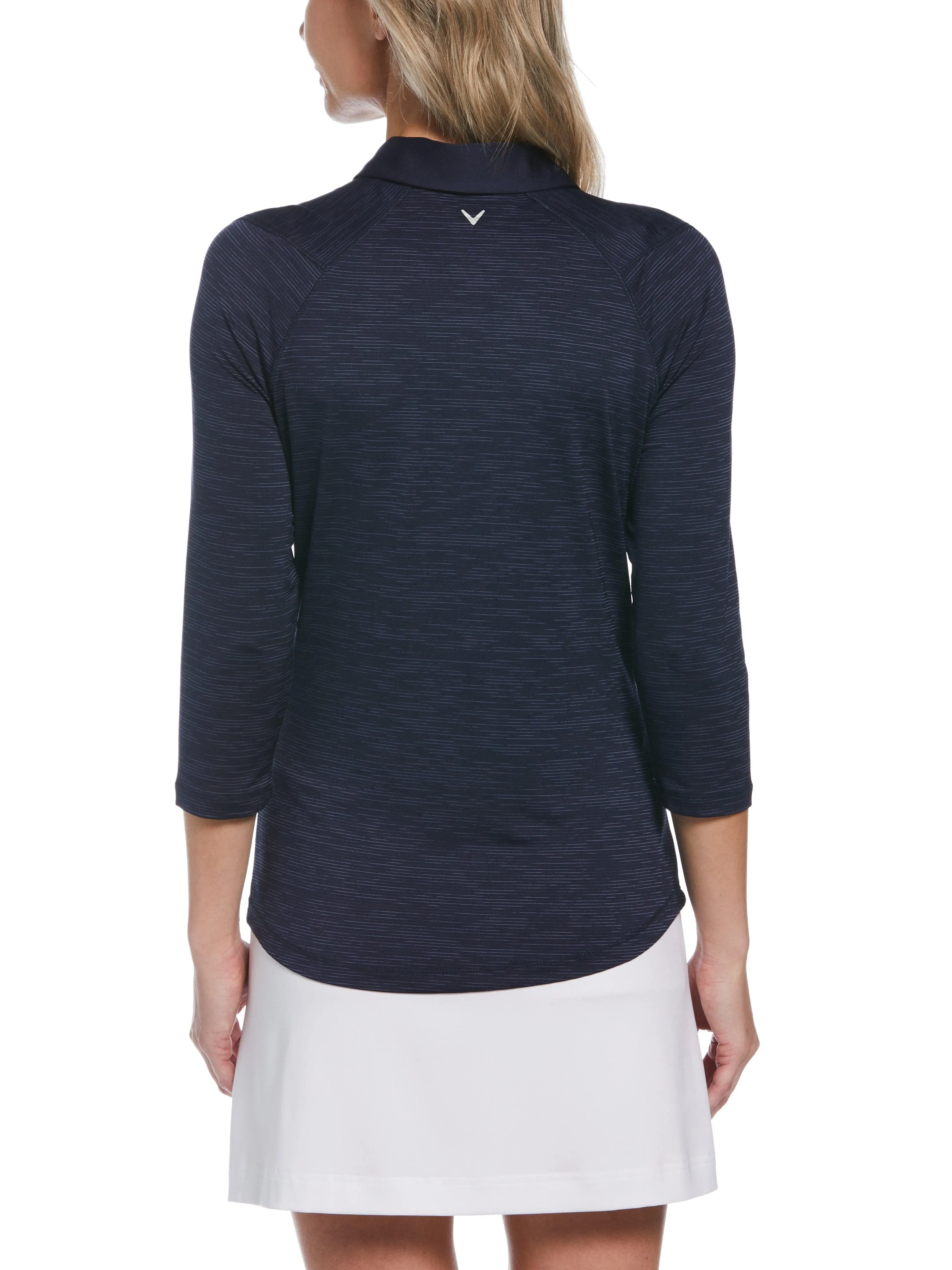 Womens Swing Tech™ 3/4 Sleeve Space Dye Golf Polo