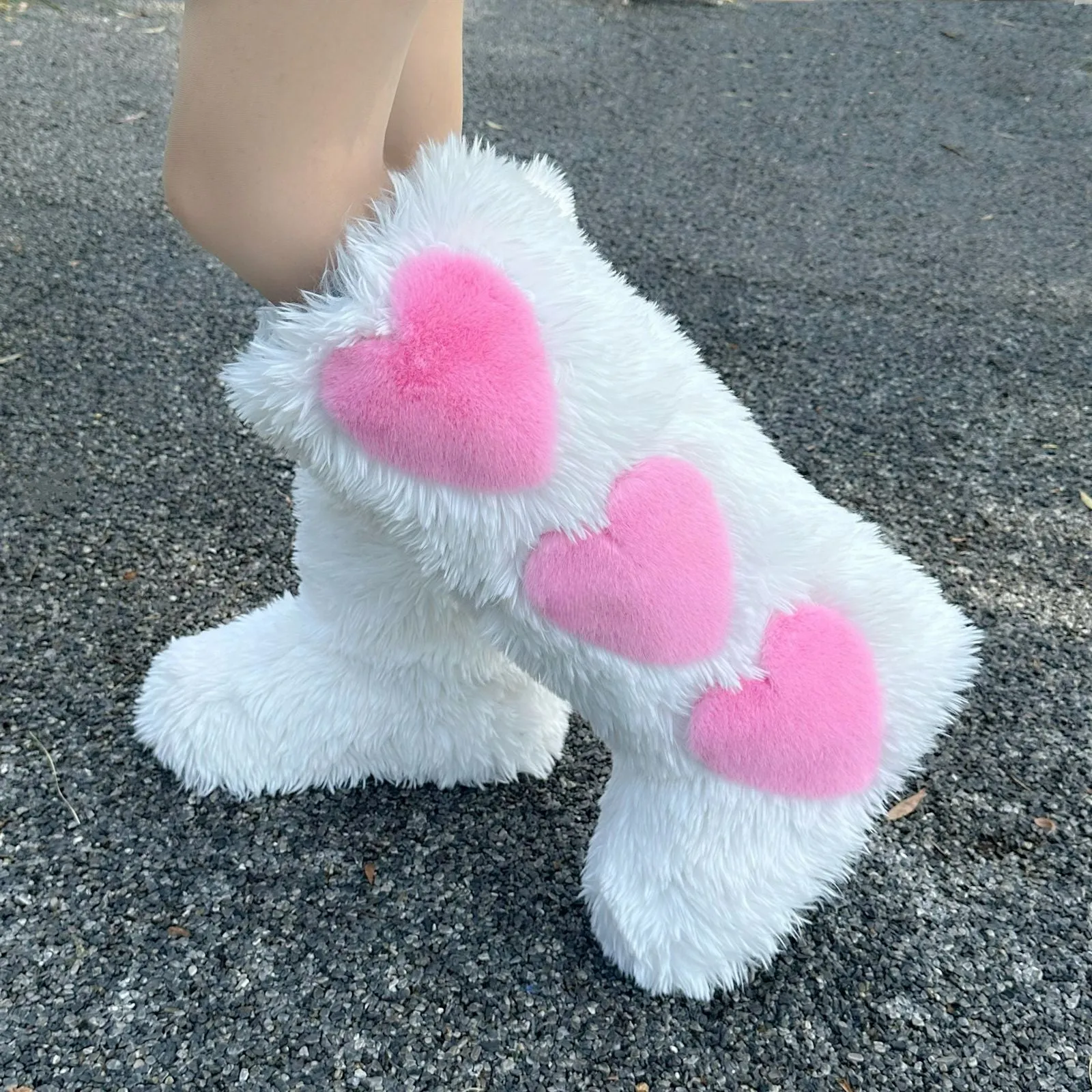 Women's Thick Fleece-Lined Warm Love Snow Boots.