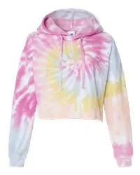 Women's Tie-Dyed Crop Hooded Sweatshirt