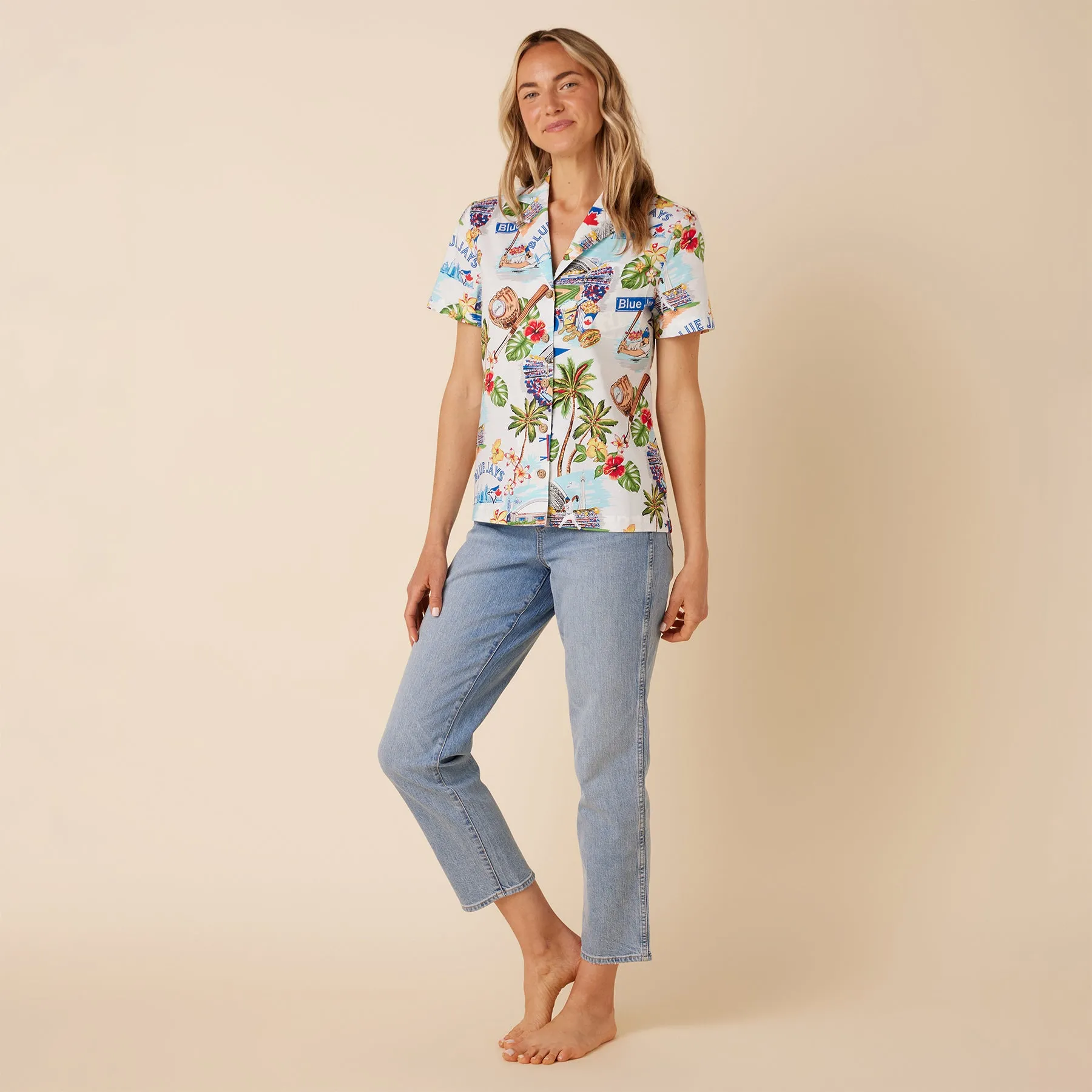 WOMEN'S TORONTO BLUE JAYS SCENIC CAMP SHIRT