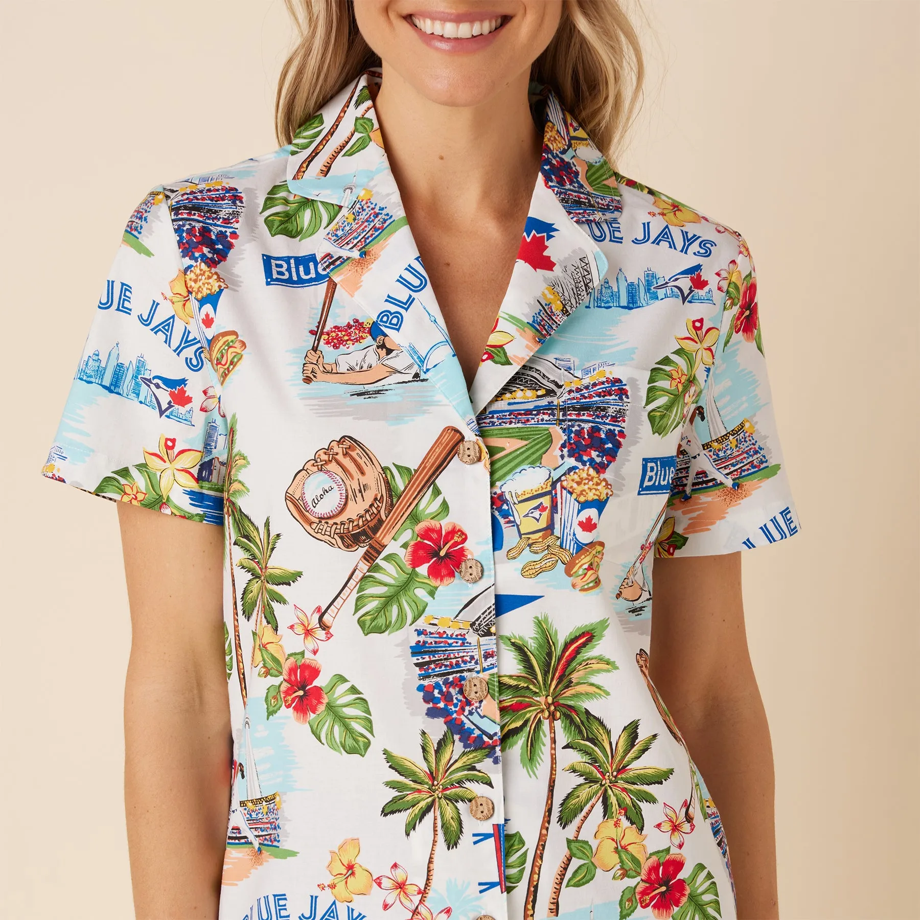 WOMEN'S TORONTO BLUE JAYS SCENIC CAMP SHIRT