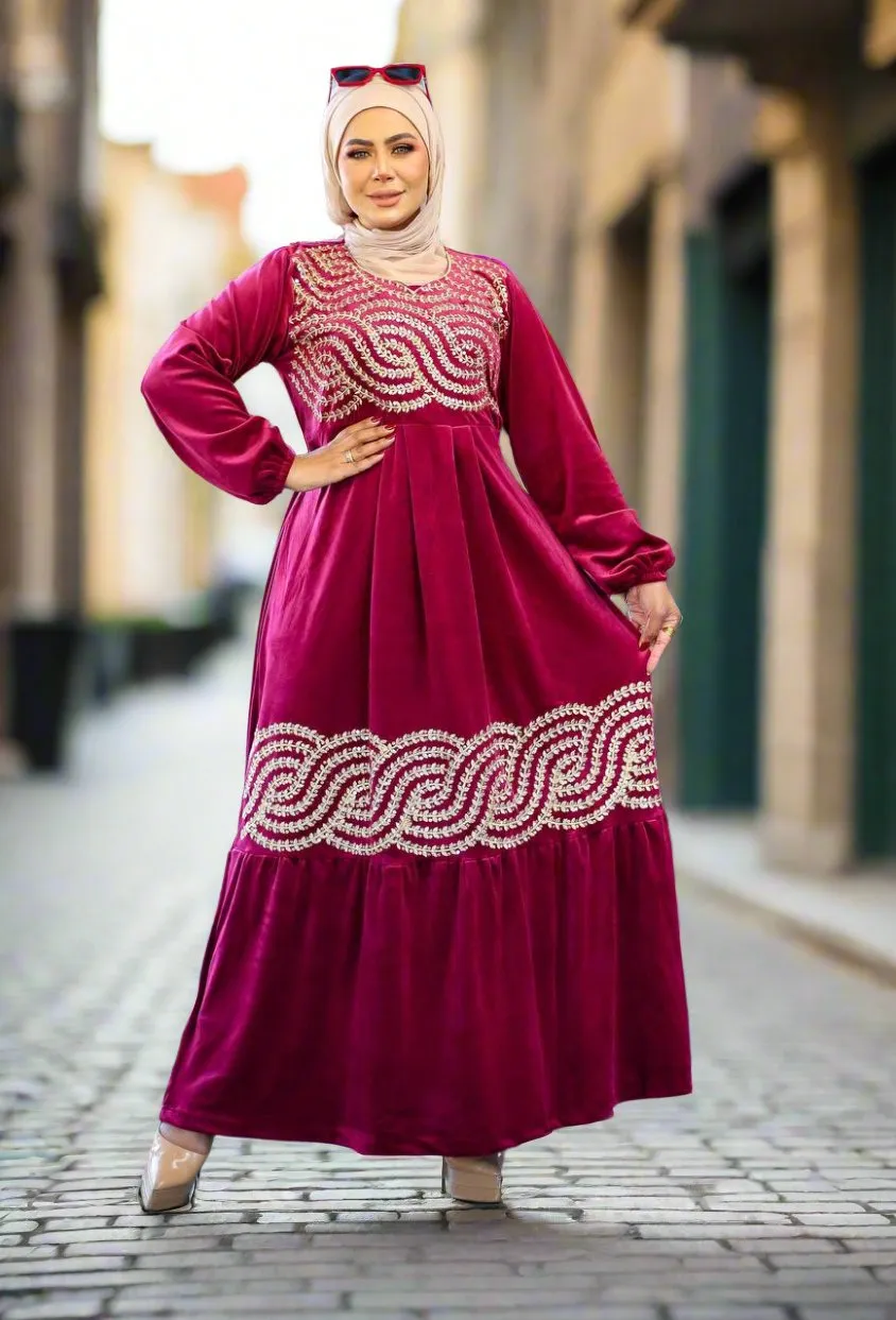 Women's velvet abaya