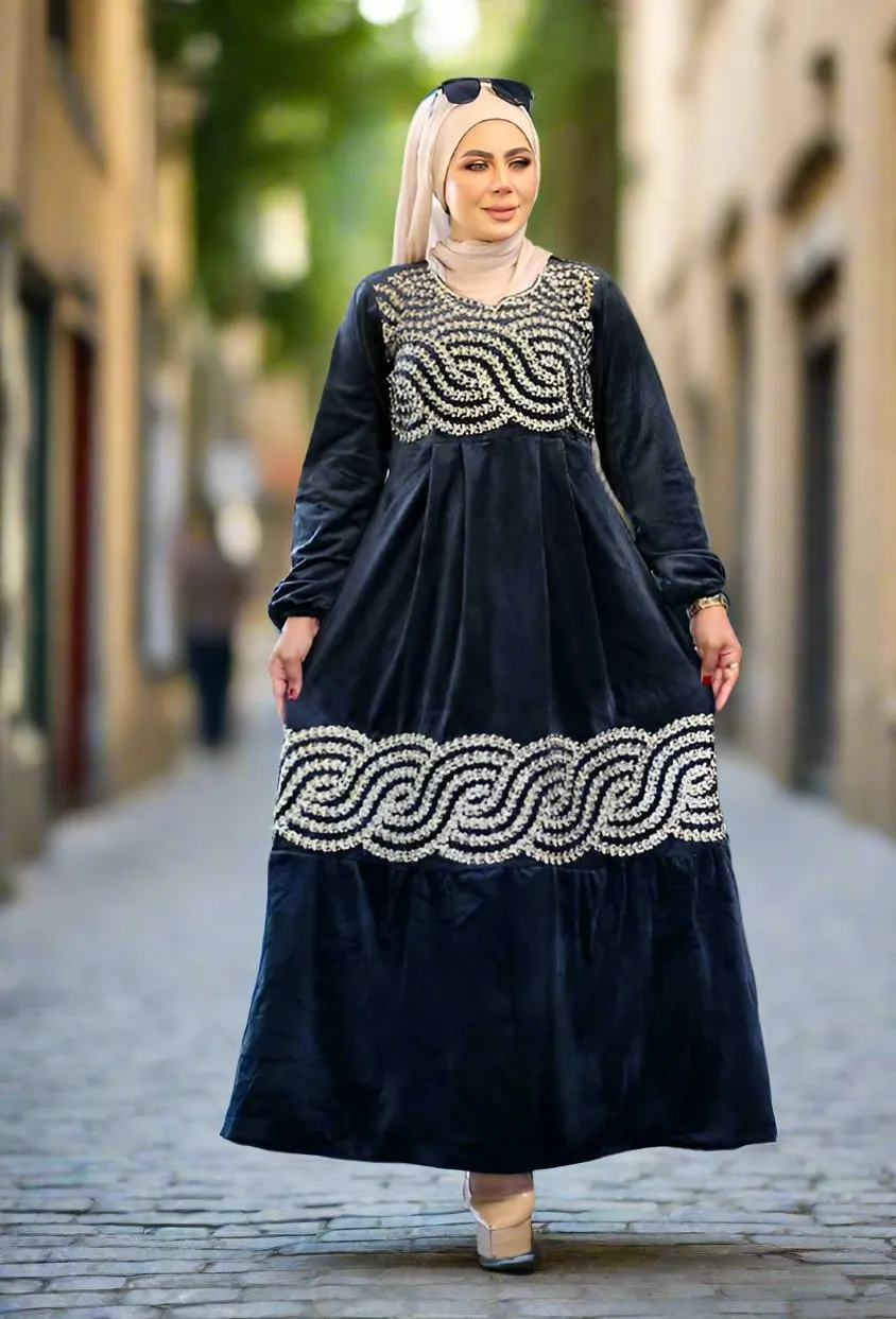 Women's velvet abaya