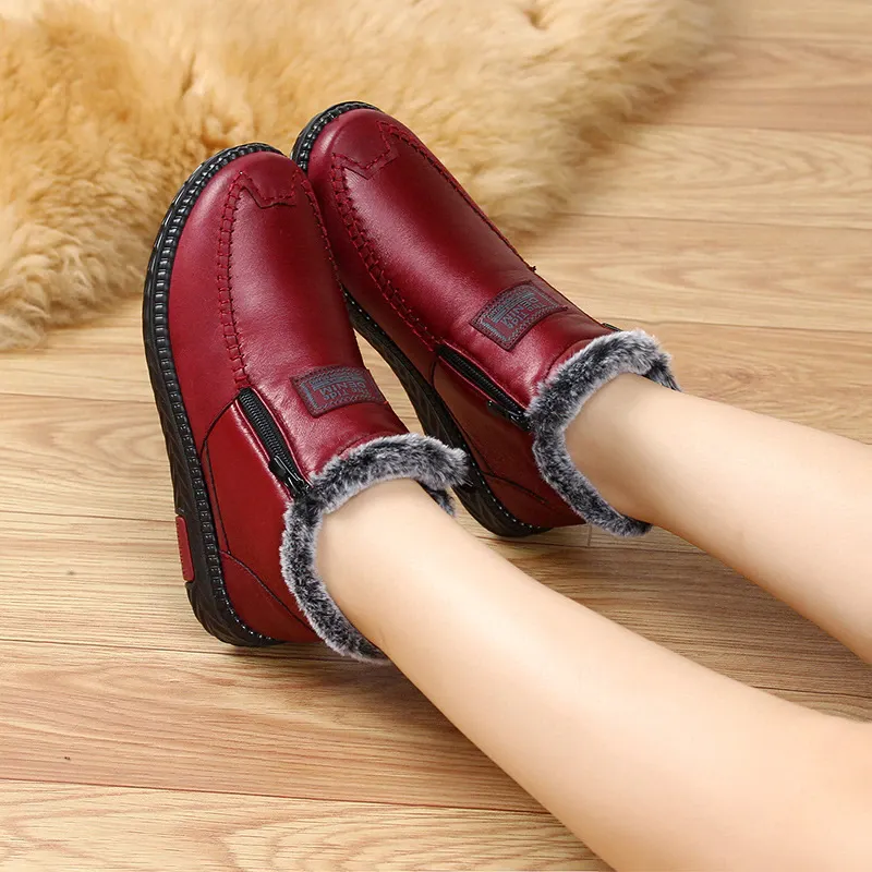 Women's Waterproof Warm Leather Boots