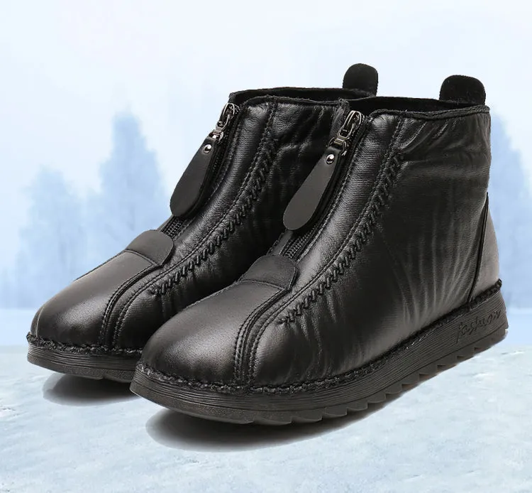 Women's Waterproof Warm Leather Boots