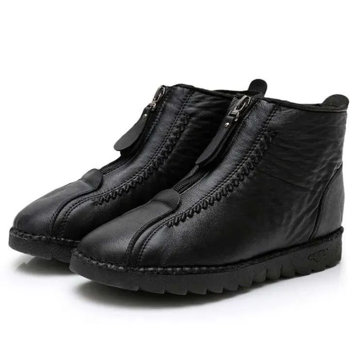 Women's Waterproof Warm Leather Boots