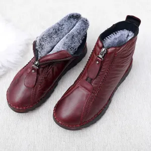 Women's Waterproof Warm Leather Boots