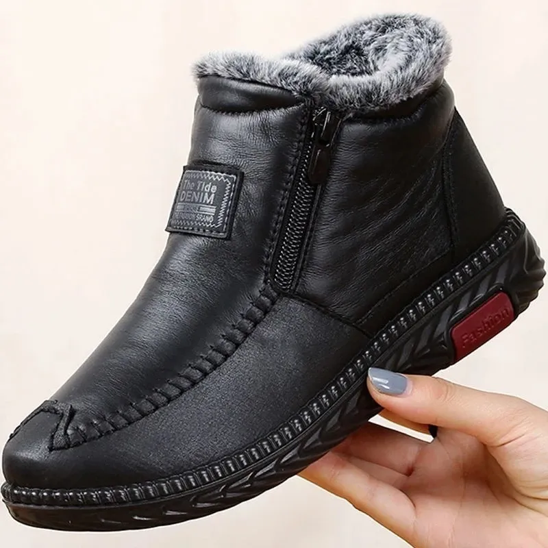 Women's Waterproof Warm Leather Boots