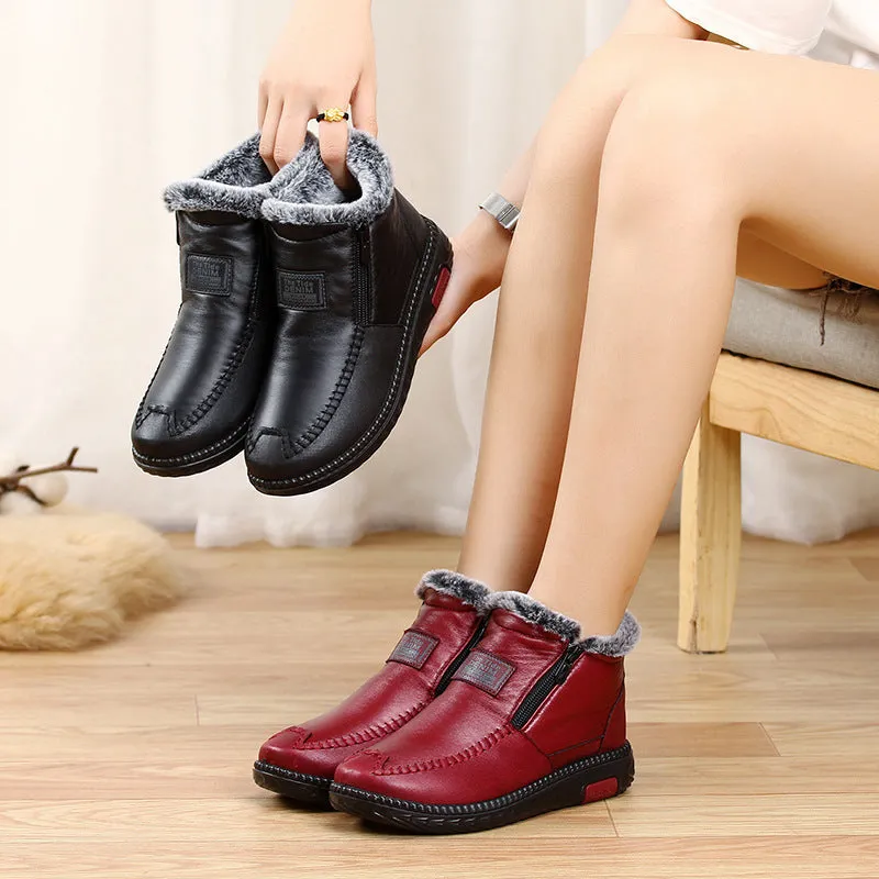 Women's Waterproof Warm Leather Boots
