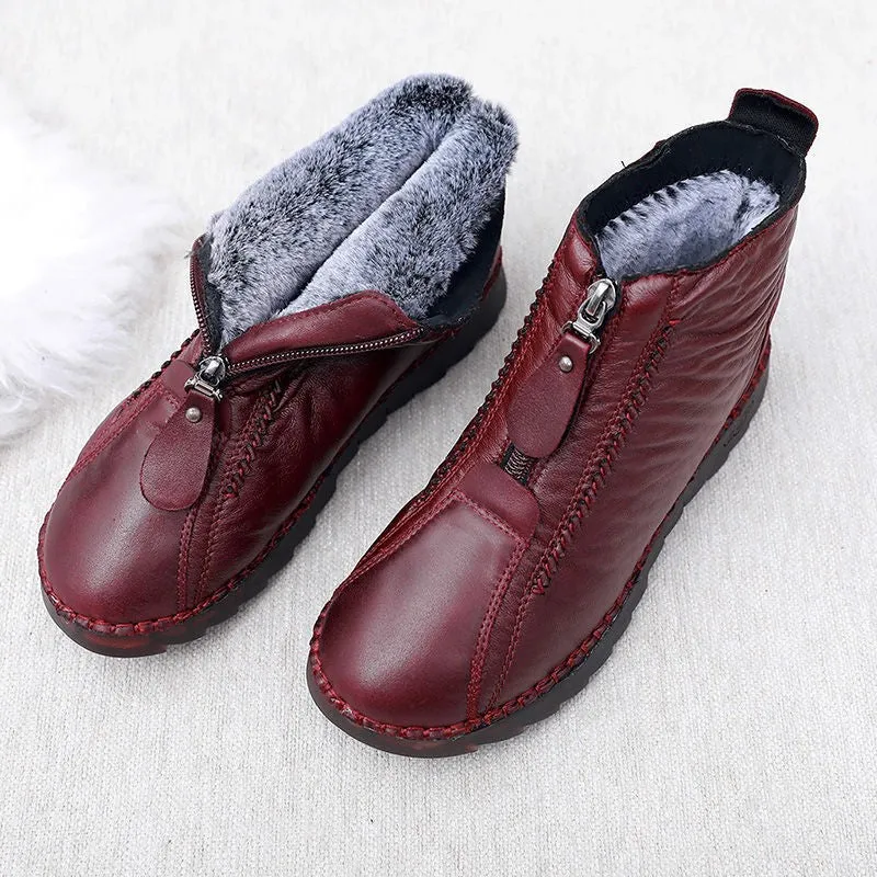 Women's Waterproof Warm Leather Boots