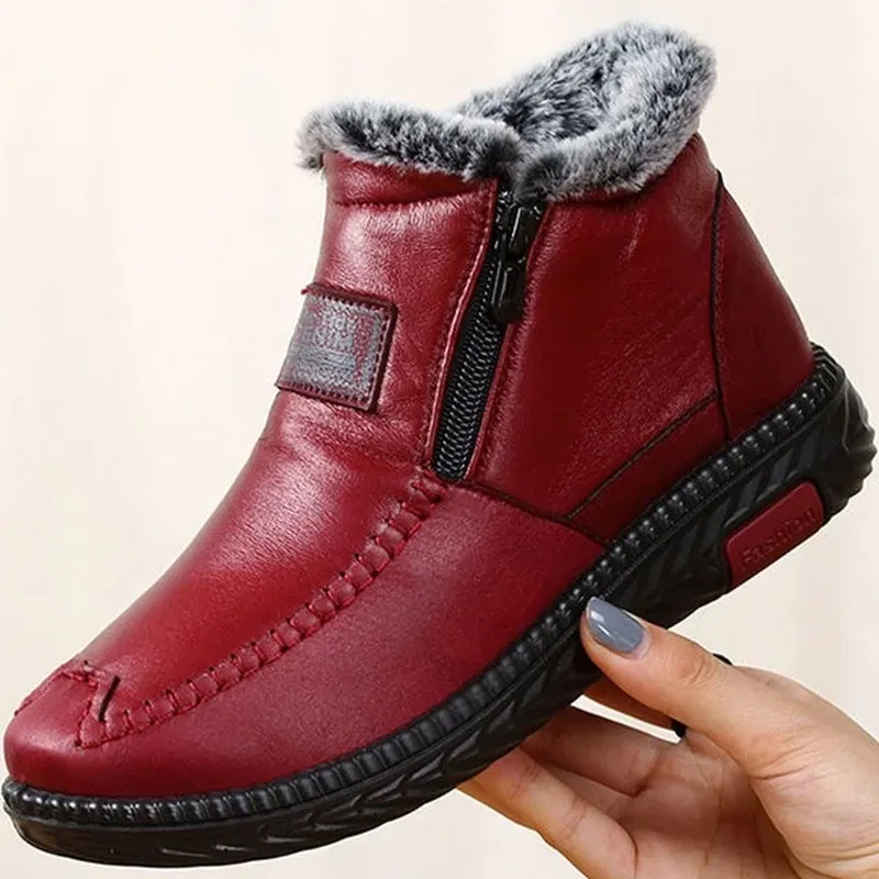Women's Waterproof Warm Leather Boots