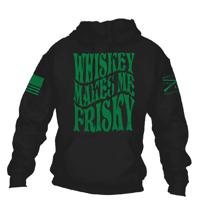 Women's Whiskey Makes Me Frisky Hoodie - Black