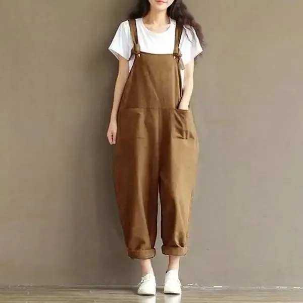 Women's Wide Leg Suspender Jumpsuit