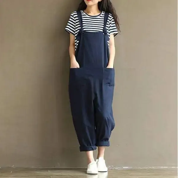 Women's Wide Leg Suspender Jumpsuit