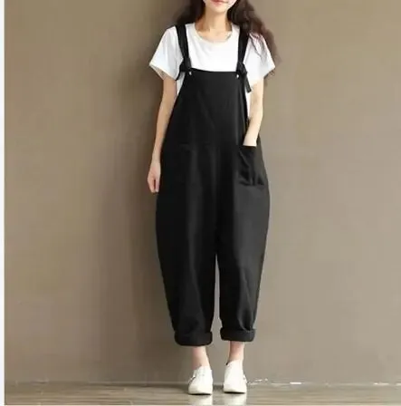 Women's Wide Leg Suspender Jumpsuit