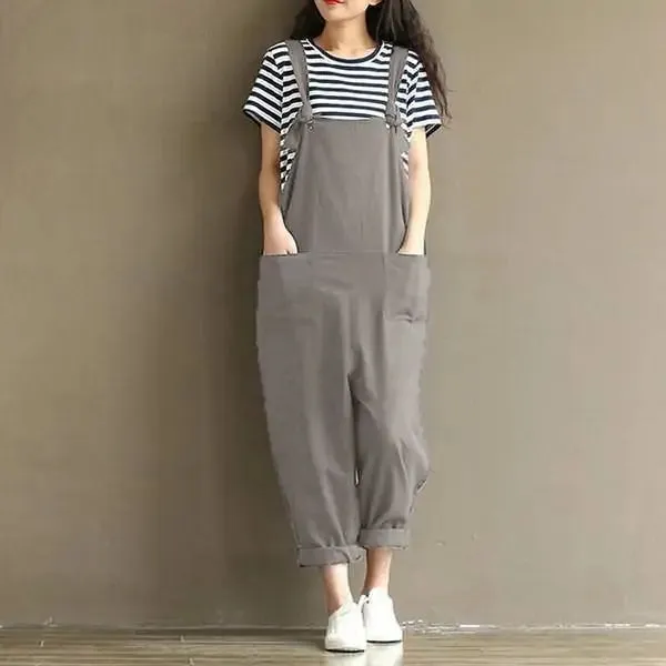 Women's Wide Leg Suspender Jumpsuit