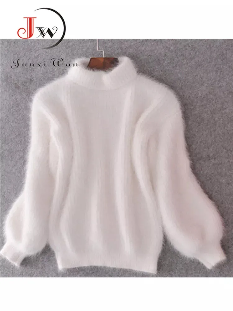 Women's Winter Loose Fuzzy Fluffy Sweater Winter Premium Blend Warm Pullover Sweater