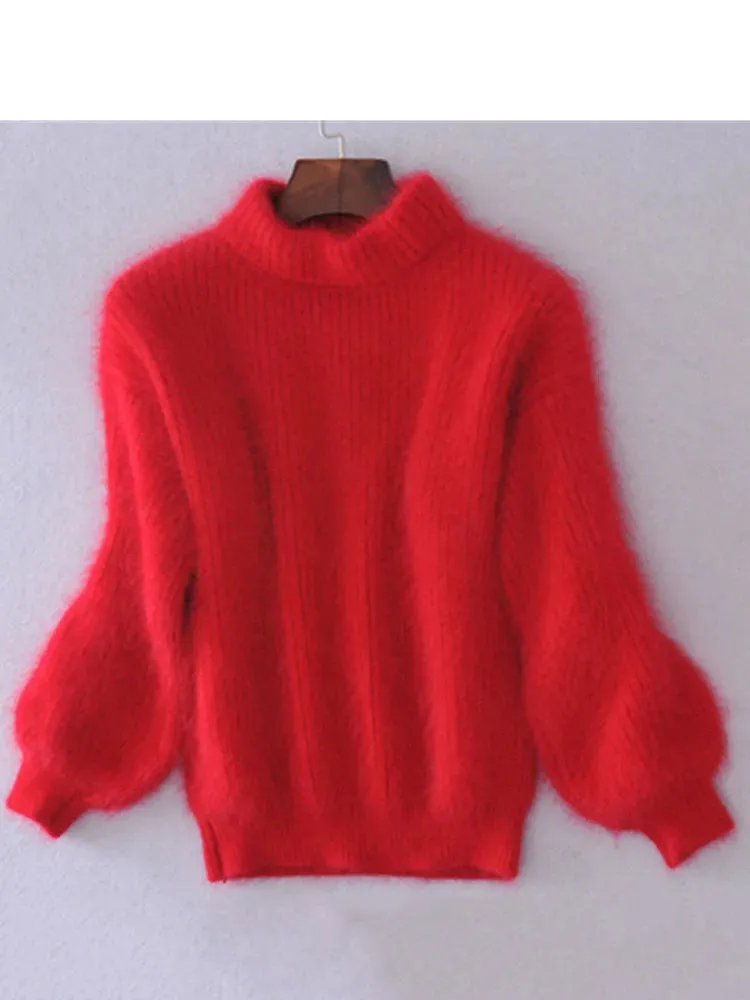 Women's Winter Loose Fuzzy Fluffy Sweater Winter Premium Blend Warm Pullover Sweater