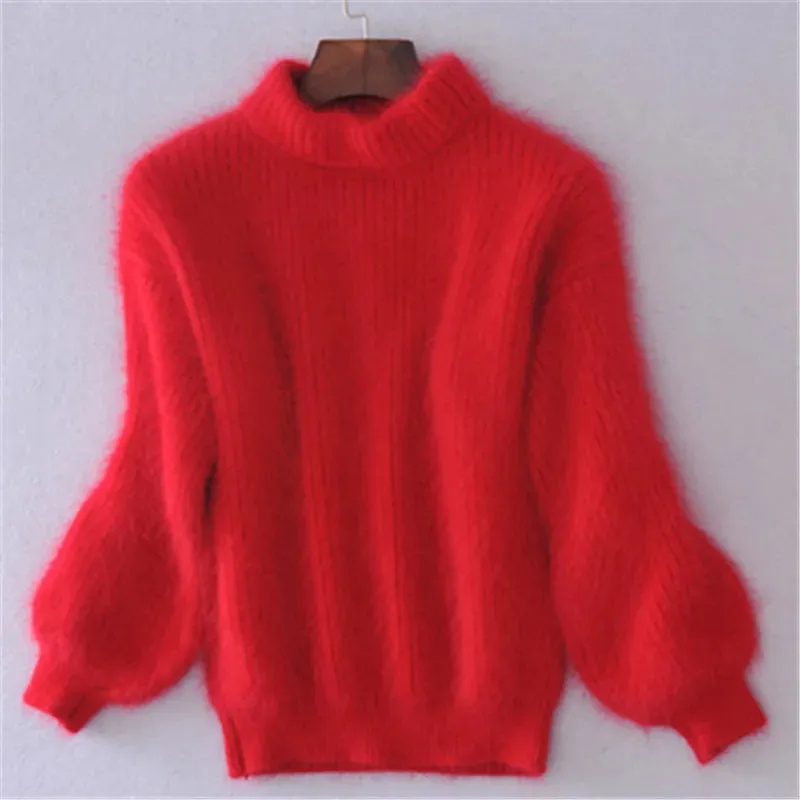 Women's Winter Loose Fuzzy Fluffy Sweater Winter Premium Blend Warm Pullover Sweater