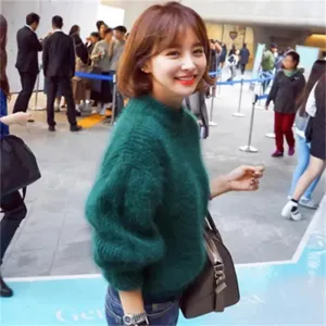 Women's Winter Loose Fuzzy Fluffy Sweater Winter Premium Blend Warm Pullover Sweater