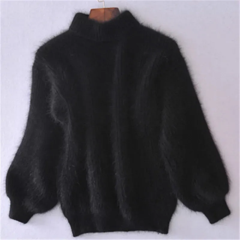 Women's Winter Loose Fuzzy Fluffy Sweater Winter Premium Blend Warm Pullover Sweater