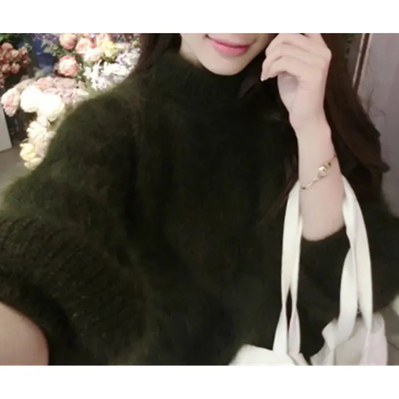 Women's Winter Loose Fuzzy Fluffy Sweater Winter Premium Blend Warm Pullover Sweater