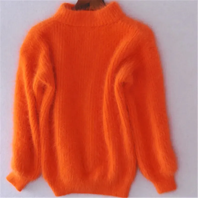 Women's Winter Loose Fuzzy Fluffy Sweater Winter Premium Blend Warm Pullover Sweater