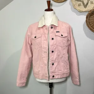 Wrangler Women's Retro Sherpa Lined Pink Corduroy Jacket Size Medium