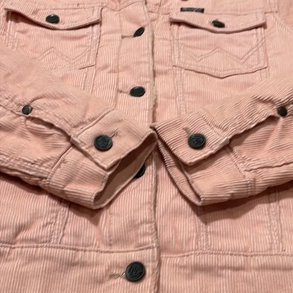 Wrangler Women's Retro Sherpa Lined Pink Corduroy Jacket Size Medium
