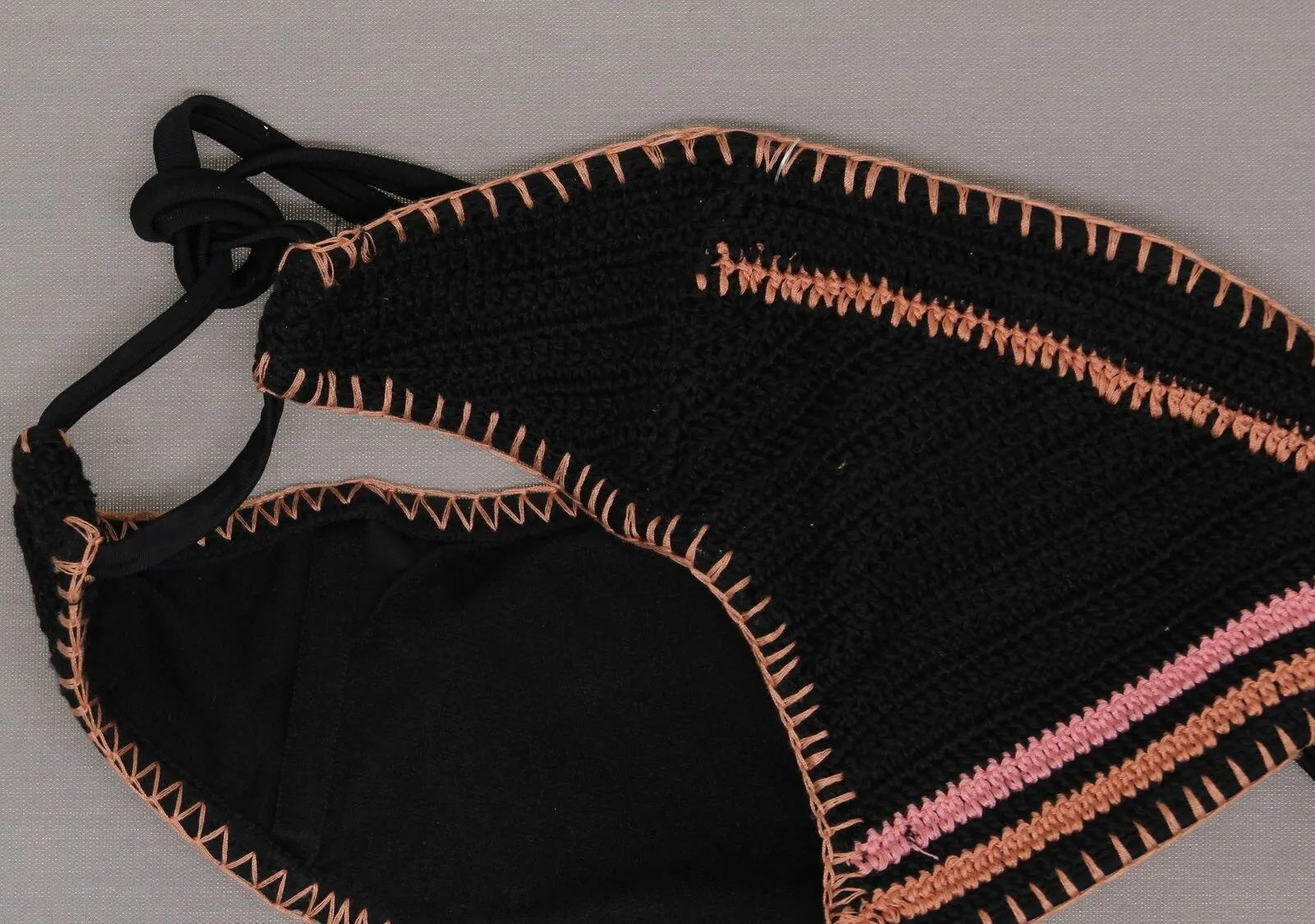 Xhilaration Women's Crochet Bralette Bikini Swim Top Black Juniors XS