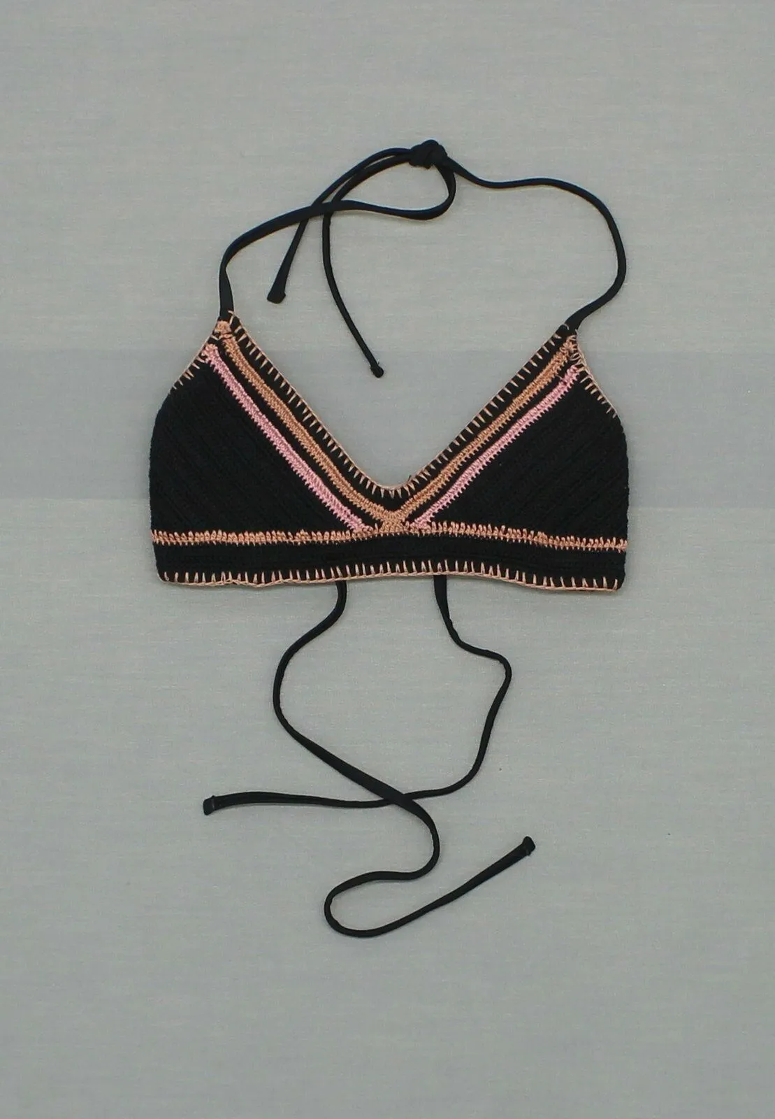 Xhilaration Women's Crochet Bralette Bikini Swim Top Black Juniors XS
