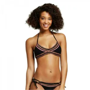 Xhilaration Women's Crochet Bralette Bikini Swim Top Black Juniors XS