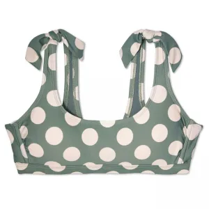 Xhilaration Women's Polka Dot Shoulder Tie Bralette Bikini Top