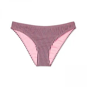 Xhilaration Women's Seersucker Cheeky Striped Bikini Bottom