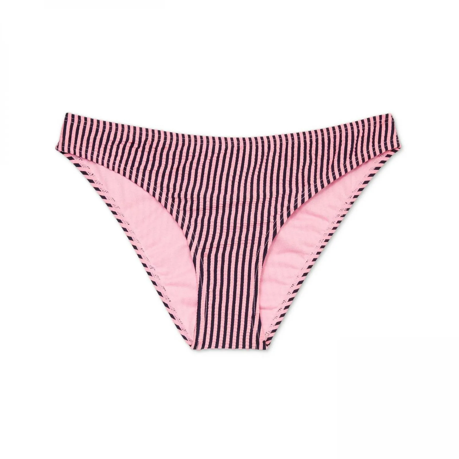 Xhilaration Women's Seersucker Cheeky Striped Bikini Bottom