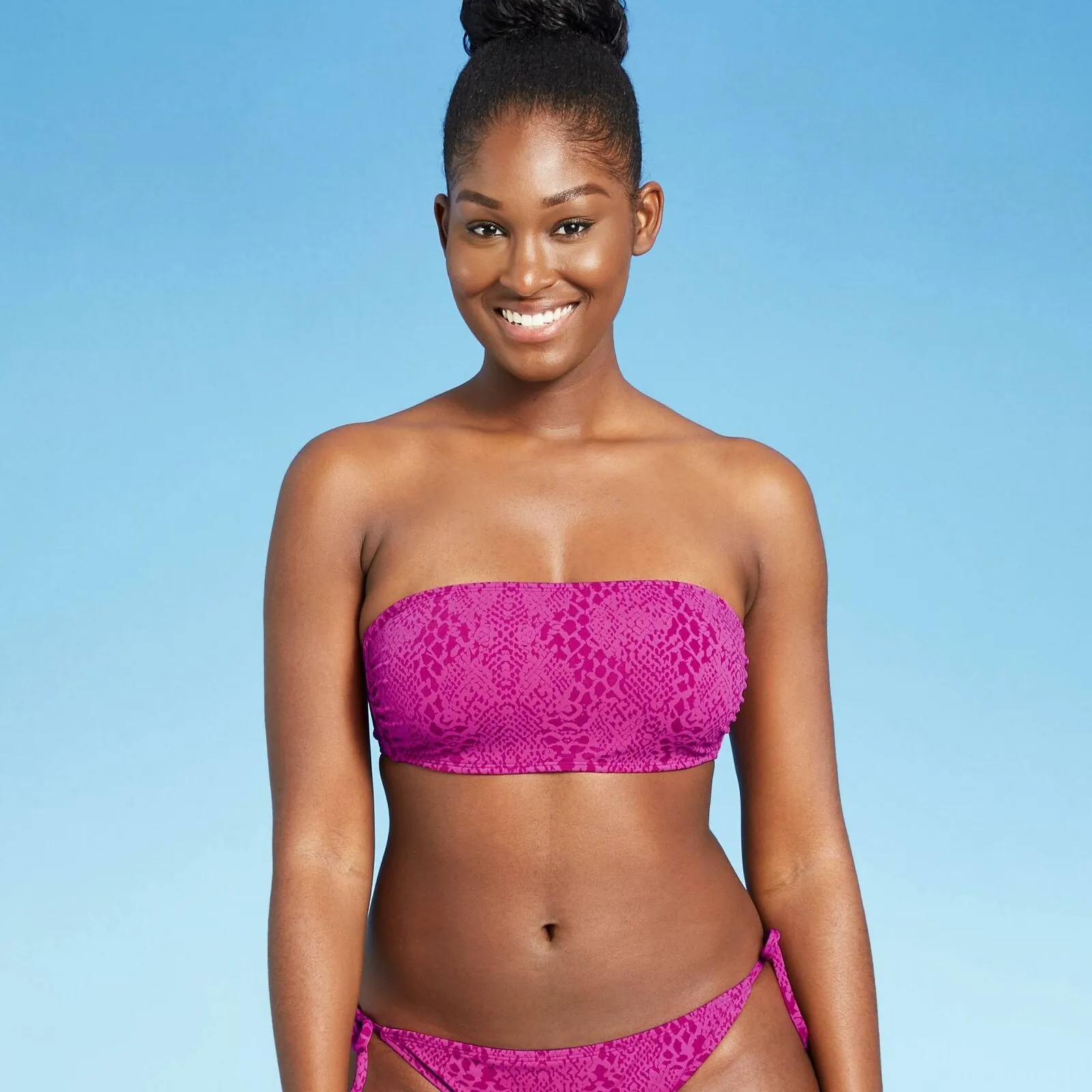 Xhilaration Women's Textured Bandeau Bikini Top