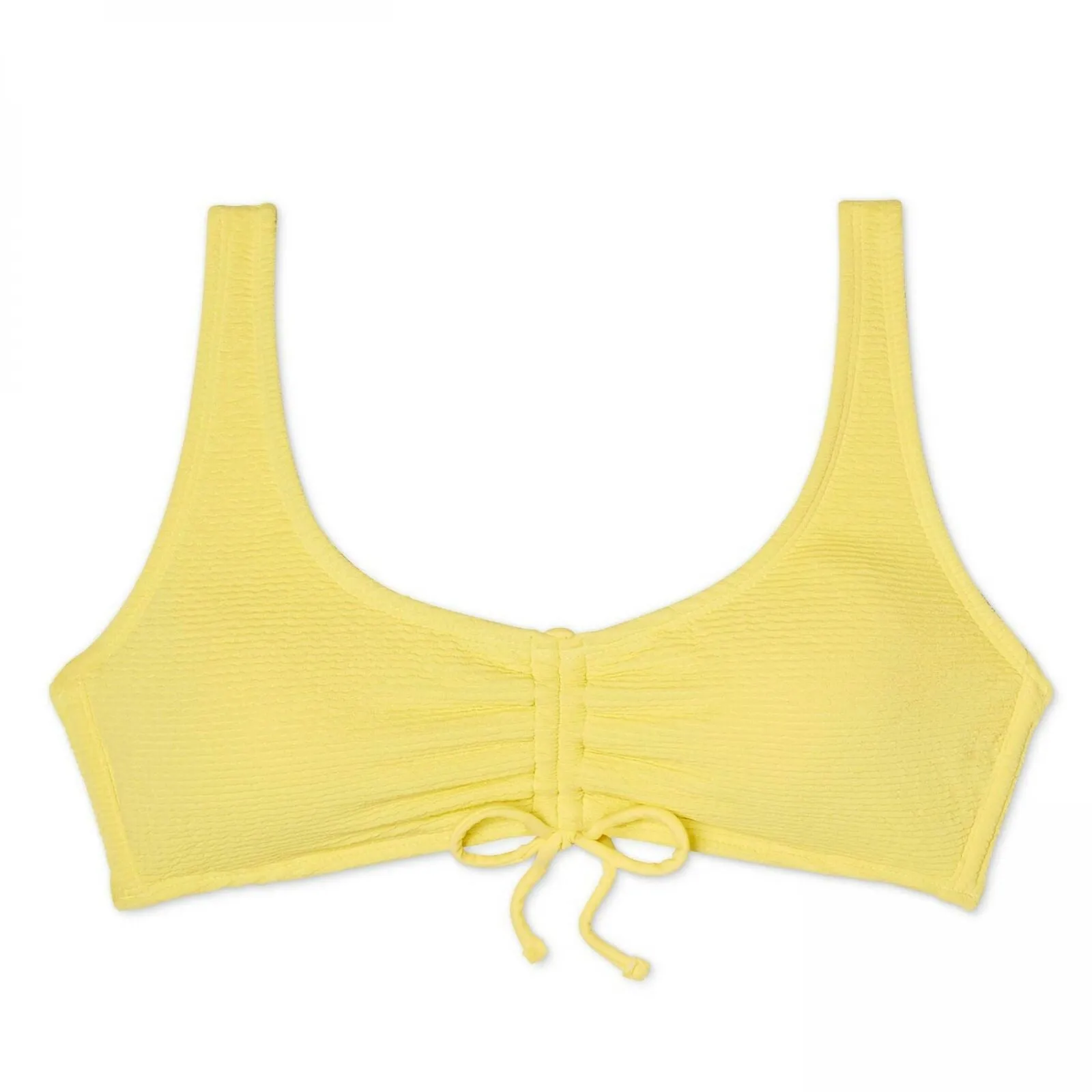 Xhilaration Women's Textured Cinch Front Bralette Bikini Top